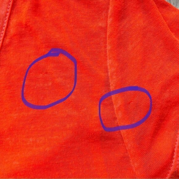 Athleta Bright Orange V-Neck Shirt - Size: Small - Picture 4 of 7